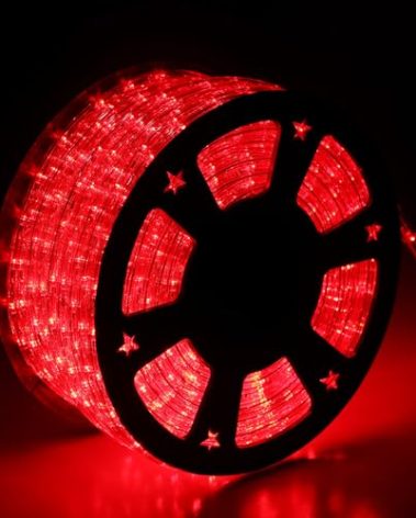 Tuanchuanrp 100Ft Red Rope Lights Outdoor, LED Strip Lights Outdoor Waterproof Decorative Lighting for Indoor/Outdoor, Deck, Eaves, Backyards Garden, Halloween, Christmas Decoration