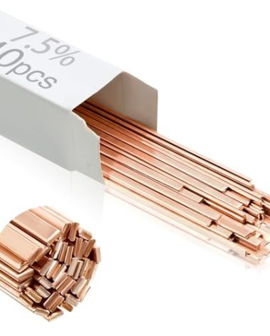 Tandefio 40 Sticks Brazing Rods AWS BCUP-3 5% Silver Solder Phos Copper Brazing Alloys Flat Welding Rods Industry 0.050"x1/8"x10" for Air Conditioning Refrigerator Cold Storage HVAC Units
