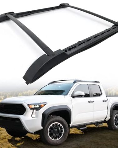260LBS Aluminum Roof Rack Cross Bars Fit for 2024 2025 2026 Toyota Tacoma Double Cab | Heavy-Duty, Waterproof & Rustproof | for Kayak, Bike, Snowboard Low Profile OE Style Tacoma Storage Accessories
