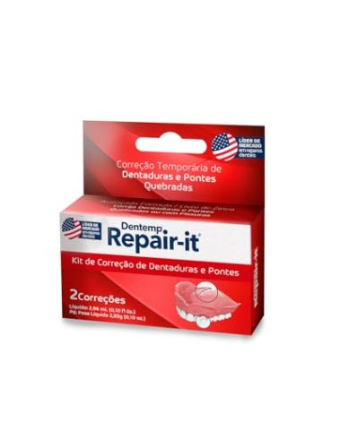 Dentemp Repair Kit - Repair-It Advanced Formula Denture Repair Kit - Denture Repair Kit Repairs Broken Dentures - Denture Repair to Mend Cracks & Replace Loose Teeth