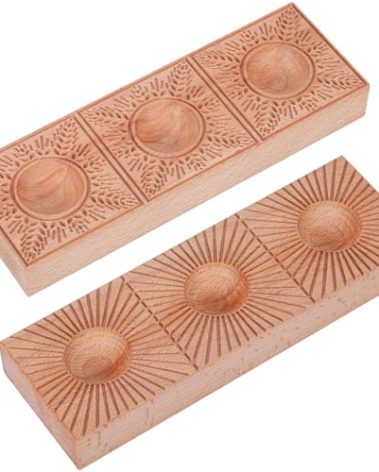 Triple Ravioli Molds Wooden Pasta Ravioli Board Double Sided Sunburst & Wheat Pattern Ravioletti Moulds Wood Pasta Raviolini Maker Molds Handmade 2 in 1 Ravioli Mold Press Maker Kitchen Fresh Pasta