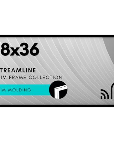 Americanflat 18x36 Picture Frame with Polished Plexiglass - Streamline Collection - Thin Border Picture Frame for Wall Display - Hanging Hardware Included - Black