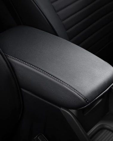 AOMSAZTO Console Covers for 2019 2020 2021 2022 2023 2024 2025 Subaru Forester Armrest Covers for Subaru Forester Black with Black Stiches