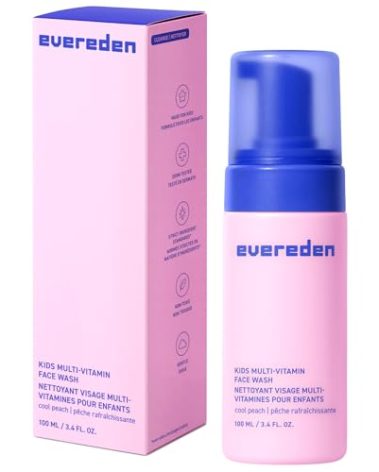 Evereden Kids Face Wash: Cool Peach, 3.4 fl oz. | Gentle Skin Care | Non-toxic and Clean Ingredients | Skin Care for Kids