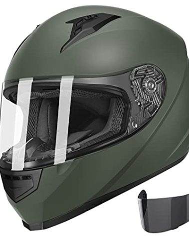GLX GX11 Compact Motorcycle Helmet - Camo, Medium - Full Face w/ Tinted Visor, DOT Approved
