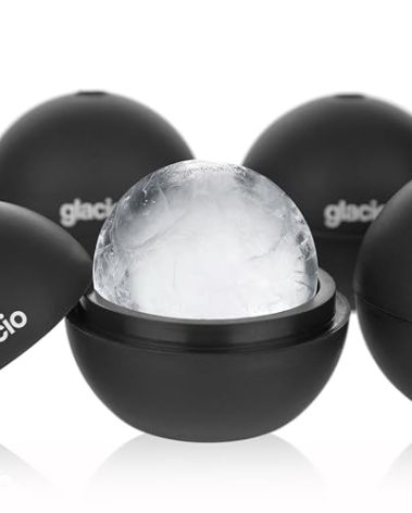 Round Ice Cube Molds – Large Whiskey Ice Ball Maker | BPA-Free Silicone Sphere Mold for Bourbon Cocktails Scotch & Home Bar | Slow-Melting Ice Balls