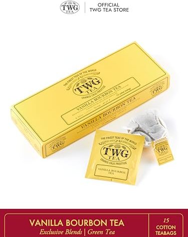 TWG Tea | Vanilla Bourbon Tea | Rooibos Tea | Vanilla | 15 Hand Sewn Cotton Tea Bags | Gift Set