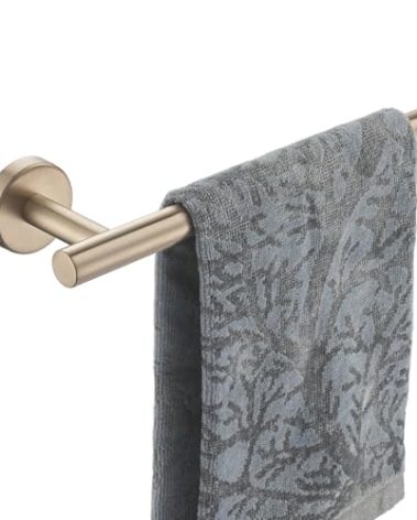 JQK Champagne Bronze Towel Bar, 12 Inch 304 Stainless Steel Thicken 0.8mm Towel Rack Bathroom, Towel Holder Wall Mount, Useable Length 9 Inch, TB110L9-CB