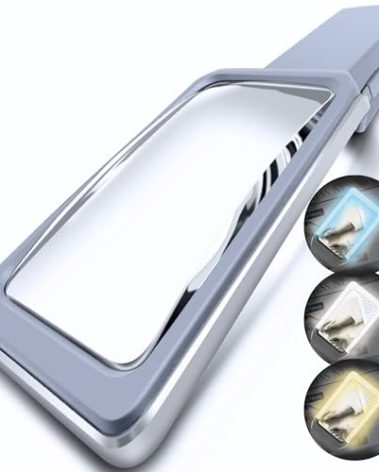 MAGNIPROS Patented 6X Large Magnifying Glass with 3 Color Light Modes | Anti-Glare Lens & Stepless Dimmable LEDs | Perfect for Reading & Inspection - Ideal for Seniors & Low Vision