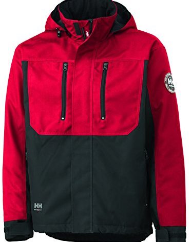Helly-Hansen Men's Workwear Berg Insulated Winter Jacket, 130 Hh Red/Black - XL