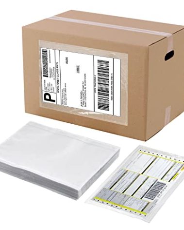 RyhamPaper Packing List Envelopes, Clear 7.5" x 5.5" Self Adhesive Shipping Labels Envelope Pouches (500 Pack)