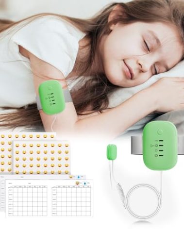 Bed Wetting Alarm for Boys and Girls - USB Rechargeable, Bedwetting Alarm with High Sensitivity Sensor, Loud Sound and Strong Vibration, Proven Solution for Bedwetters (Green)