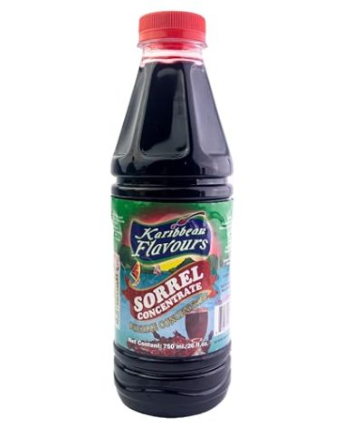 Karibbean Flavours Sorrel Hibiscus Concentrate | 750 Ml / 26 Fl Oz. | Makes Refreshing Cool Drink | Natural Vitamin C