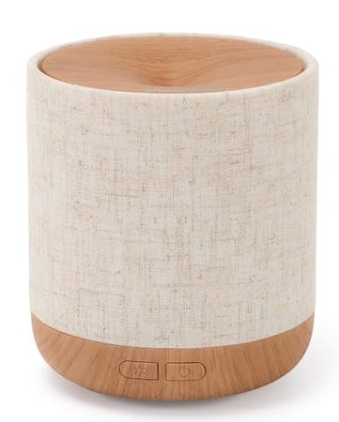 ZmarKraft Essential Oil Diffuser 200ml with Fabric Cover and Night Lamp | Ultrasonic Aroma Diffuser | Humidifier w Lights | Room Decor | Small Humidifier for Bedroom | Gift (Light Brown)