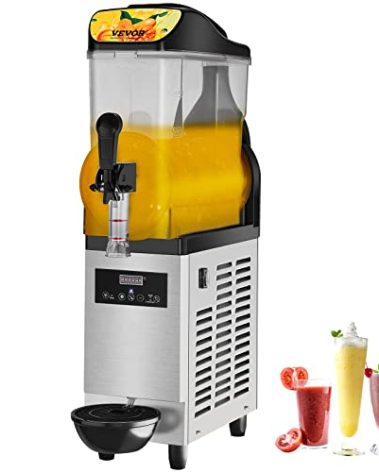 VEVOR Commercial Slushy Machine, 12L Single Tank Frozen Drink Machine, 500W Stainless Steel Margarita Wine Smoothie Frozen Drink Maker, Slushie Maker for Home Party Restaurants Cafe Bars