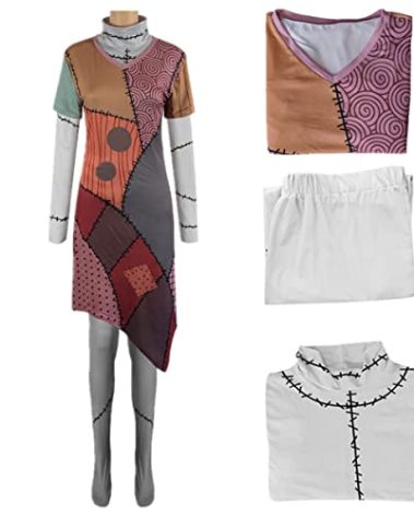 FAZA Halloween Christmas Womens Grils Sally Dress Cosplay Costume (orange, L)