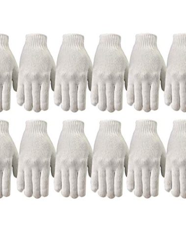 Wells Lamont mens 12 Pair Pack Work Gloves, White, Medium Pack of US