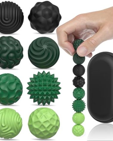 Silicone Magnetic Balls, Fidget Toys for Adults & Teens, 8PCS Stress Balls Sensory Toy, Quiet Magnet Desk Fidgets with Textured, ADHD Anxiety Relief Items, Fun Stocking Suffers Gifts