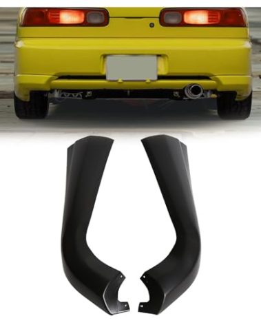 HECASA Rear Bumper Lip Compatible with 1998-2001 Acura Integra 2DR 3DR Hatch T-R Style DC2 Type PU Rear Lip Valance Spoiler Splitter Black
