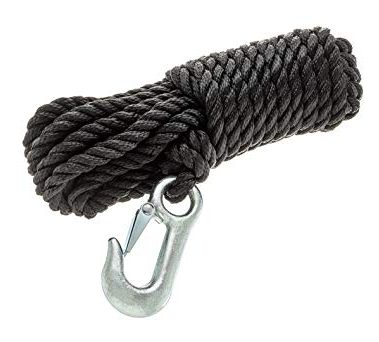 Attwood 11739-2 Poly Winch Rope with Steel Hook (3/8-Inch x 20-Feet)