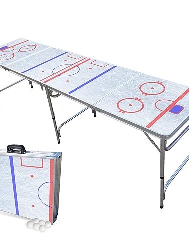 PARTYPONG 8-Foot Folding Beer Pong Table - Hockey Rink Edition (Base Model)