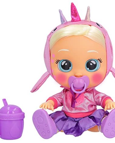 Cry Babies Kiss Me Stella - 12" Baby Doll | Deluxe Blushing Cheeks Feature | Shimmery Changeable Outfit with Bonus Baby Bottle, for Girls and Kids 18M and up