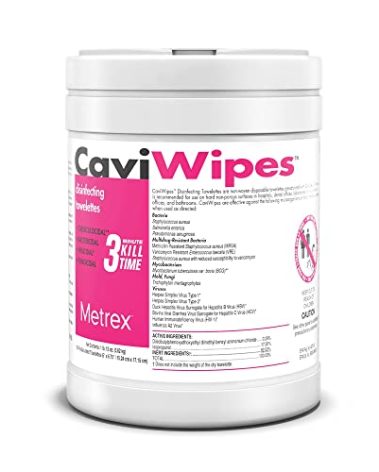CaviWipes Metrex Disinfecting Towelettes Canister Wipes, 160 Count