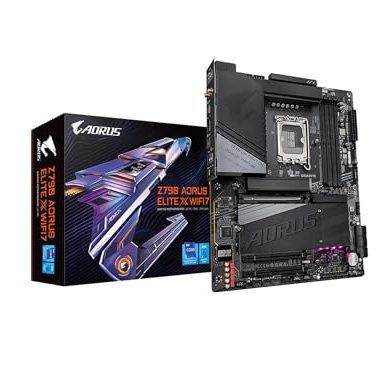 GIGABYTE Z790 AORUS Elite X WIFI7 (LGA 1700/ Intel/ Z790 X/ATX/ DDR5/ 4* M.2/ PCIe 5.0/ USB 3.2 Type-C/Wi-Fi 7/2.5GbE LAN/Q-Flash Plus/EZ-Latch Plus/Motherboard)