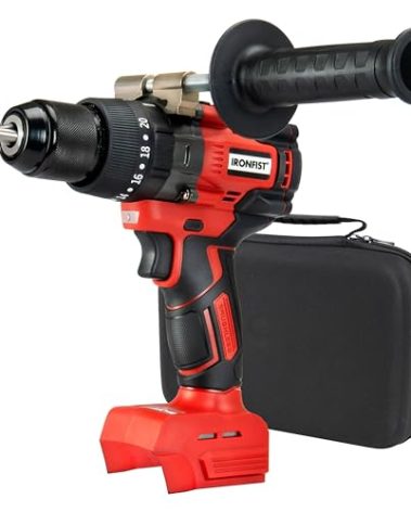 IRONFIST Cordless Drill Compatible with Milwaukee M18 Batteries, 1/2” Metal Self Lock Chuck, 150Nm MAX Torque, 2 Variable Speed 20+3 Position, Professional Drill/Driver (NO BATTERY)