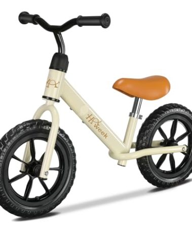 HAWEEK Toddler Balance Bike for 3-5 Year Old,12” No Pedal Balance Bike for Kids 2-4 Year Old Boys Girls,Toddler Training Bike Ride On Toys Birthday Gift for 1-3(Beige)