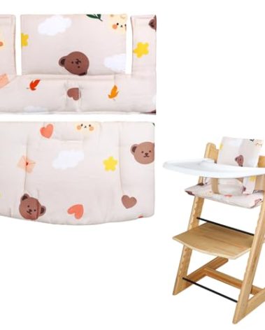 LLHQAMT for Tripp Trapp High Chair Cushion, Soft and Comfortable for Tripp Trapp High Chair Cushion, for Tripp Trapp Cushion Set Makes It Safer and More Comfortable for Baby to Sit On (Cloud Bear)