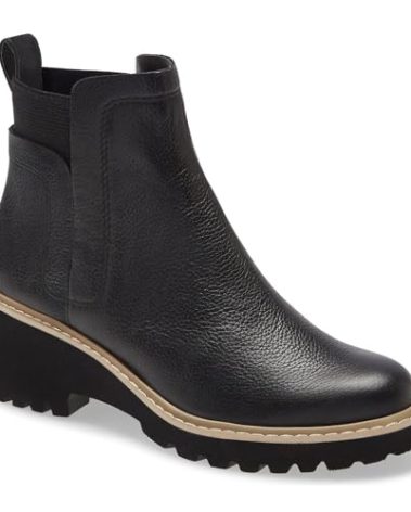 Trish Lucia Womens Platform Lug Sole Ankle Boots Chunky Block Heel Chelsea Boot Non-Slip Slip on Combat Fashion Booties