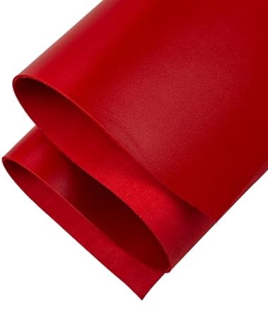 Shkira 12''X24'' Tooling Leather Square - 2.0MM Red Sheets for Crafts - Leather Sheets for Crafts Tooling Sewing Hobby - Thick Cowhide Pieces - Fabric for Crafting