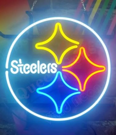 Queen Sense 12"x12" Steelers Neon Sign Light Man Cave Bar Pub Beer Gift Neon Lamp A114PS