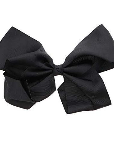 8 Inch Grosgrain Bow for Women and Girls (Black)