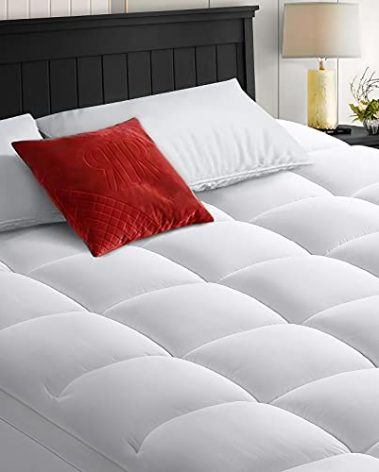 COHOME Twin XL Mattress Topper Extra Thick Cooling Mattress Pad 400TC Cotton Top Plush Down Alternative Fill Pillow Top Mattress Cover with 8-21 Inch Deep Pocket (39x80 Inches, White-Classic)