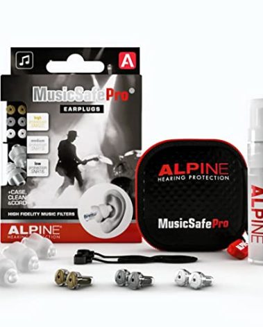 Alpine MusicSafe Pro - High Fidelity Earplugs for Musicians - 3 Interchangeable Premium Filter Sets: 16, 19 & 22 dB - Professional Musician Hearing Protection - Transparent