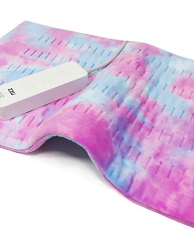 ZXU Pink Heating Pad XL King Size - Extra Large 12” x 24” Heating Pad for Back Pain and Cramps Relief- Ultra-Soft Heated Pad with Moist Heat,Auto Shut-Off Hot Heated Pad,Machine Washable
