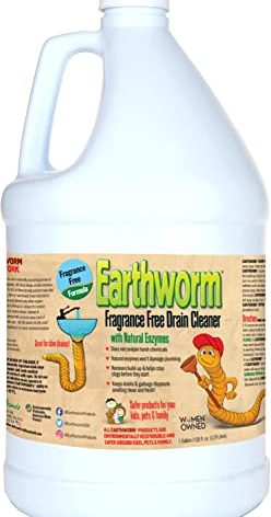Earthworm Fragrance Free Drain Cleaner - Drain Opener - Natural Enzymes, Environmentally Responsible, Safer for Pets and Kids - 1 Gallon