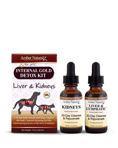AMBER NATURALZ Internal Gold Detox Kit for Dogs, Cats, Birds, Rabbits, and Guinea Pigs | Herbal Support for Liver and Kidney Health | Natural Aid for Liver and Kidney Functions