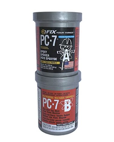 PC Products PC-7 Epoxy Adhesive Paste, Two-Part Heavy Duty, 1lb in Two Cans, Charcoal Gray 167779