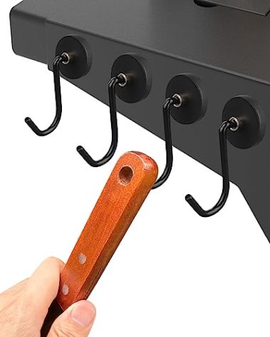 UNUSFIRE Smoker Grill Hooks 4 Pack Heavy Duty,Non-Slip Magnetic Hook for Grill Utensils,Strong Magnetic Hooks for Traeger Blackstone Pit Boss Camp Chef Z Grills BBQ Grill Accessories