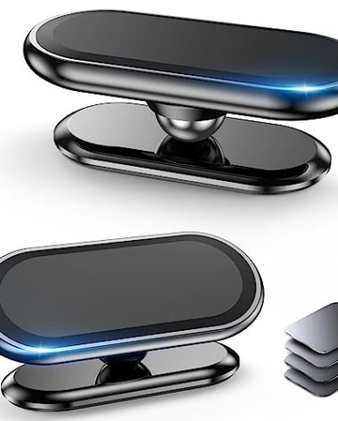 【2-Pack】 Magnetic Phone Holder for car, [ Super Strong Magnet ] [ with 4 Metal Plate ] Cell Phone carmount for iPhone Magnetic [ 360° Rotation ] Universal Dashboard Adhesive Car Magnetic Phone Mount