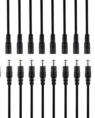 DIANN 10 Pairs 12V 5A DC Power Pigtail Barrel Plug 2.1mm x 5.5mm Male Female Connector Cable for CCTV Security Camera and 12V Power Supply Adapter