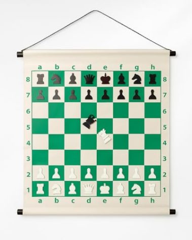 KNK Magnetic Roll-Up Chess Demo Board 27" with Pieces, Wall Hanging