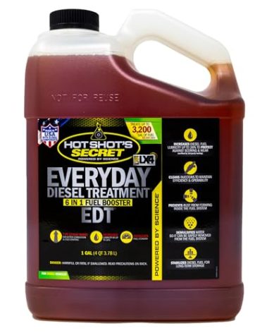 Hot Shot's Secret Everyday Diesel Treatment 1 Gallon, 6-in-1 Diesel Additive - Injector Cleaner, Fuel System Cleaner, Fuel Additive Boosts Cetane (HSSEDT01G)