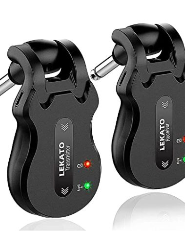LEKATO 5.8Ghz Wireless Guitar System 4 Channels Audio Digital Guitar Transmitter Receiver