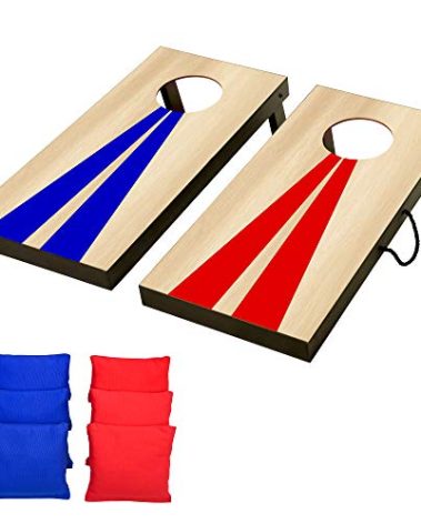 GoSports 2 ft x 1 ft Portable Size Cornhole Game Set with 6 Bean Bags - Great for Indoor & Outdoor Play (Choose Between Classic or Wood Designs)