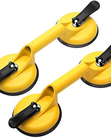 FCHO Glass Suction Cups Heavy Duty Aluminum Vacuum Plate Handle Floor Holder Hooks to Lift Large Glass/Tile Suction Cup Lifter/Moving Glasses/Pad for Lifting/Dent Puller (2 Pack)