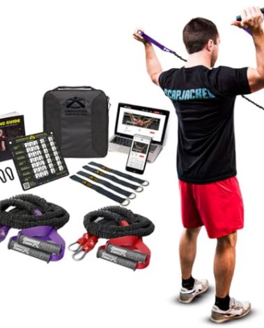 Crossover Symmetry Shoulder System Includes Two Sets of Resistance Bands Attachments Training Guide Exercise Chart Online Workouts for Home Fitness Rehab Rotator Cuff Exercises (Athletic, Squat Racks)